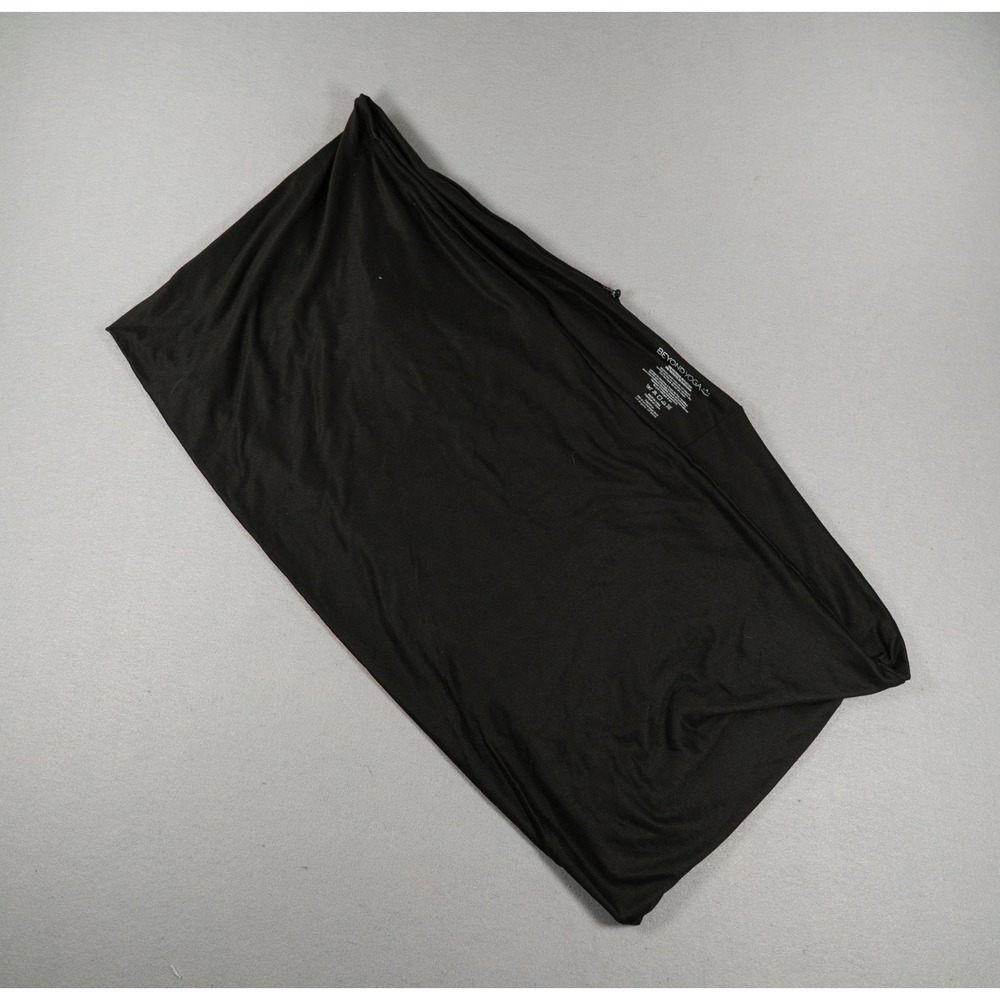 Beyond Yoga Womens Infinity Scarf Hidden Zipper Pocket Black Performance Stretch